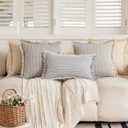 Striped Tassel Pillow Cover - Modern Home Office Decor