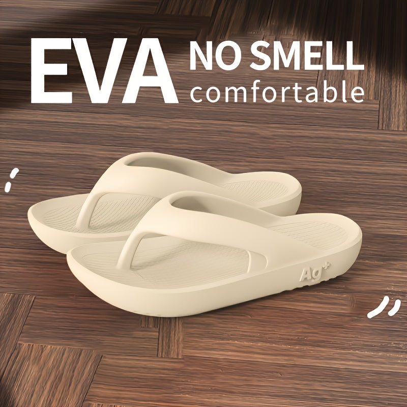 Solid Color Non-Slip Flip Flops with Open-Toe Design
