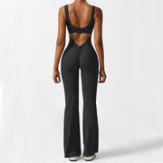 Women's Sleeveless Flare Yoga Jumpsuit