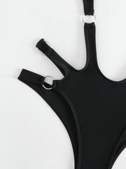 Women's Solid Color Ring One-piece Swimsuit Sexy Bikini