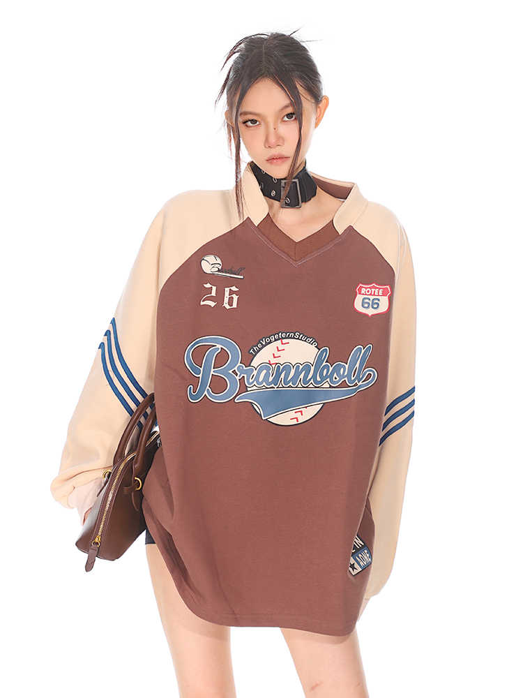 Vintage American Sports V-Neck College Sweatshirt