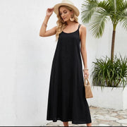 Womens Knitted Casual Slip Dress with Pockets