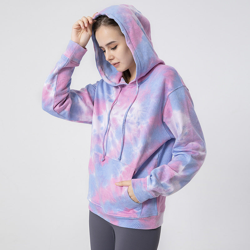 Women's Tie-Dye Cotton Zip Sweater Coat