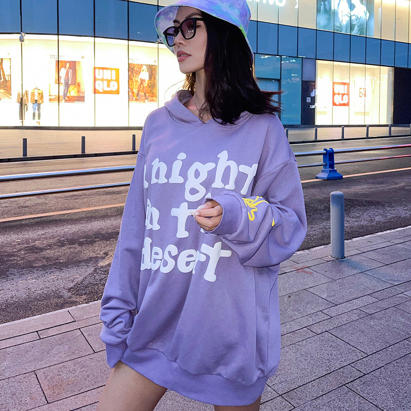 Unisex Star Print Colorblock Hoodie Streetwear Sweatshirt