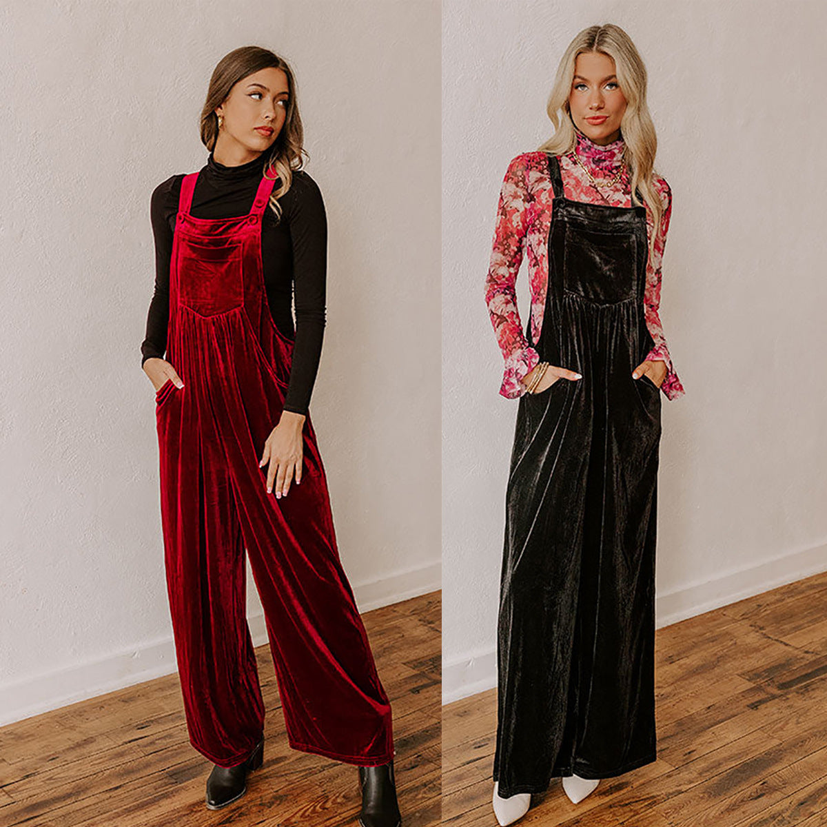 Womens Velvet Buttoned Ethnic-Style Jumpsuit