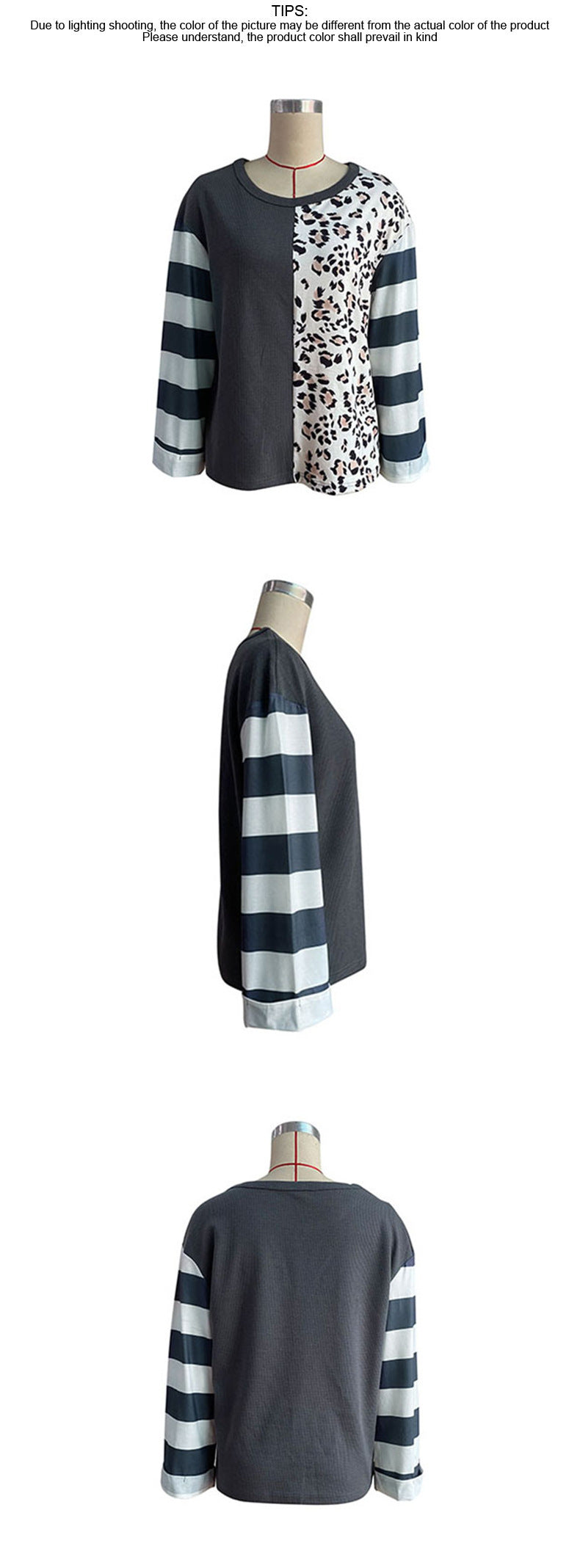 Waffle Knit Striped Pullover Sweater for Women