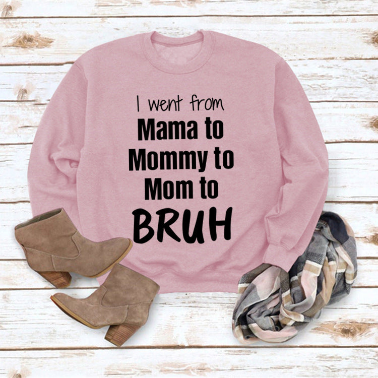 Comfy Letter Print Round Neck Loose Women's Sweater