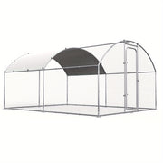 Large Metal Chicken Coop with Heavy‑Duty Poultry Cage and Waterproof UV‑Resistant Cover