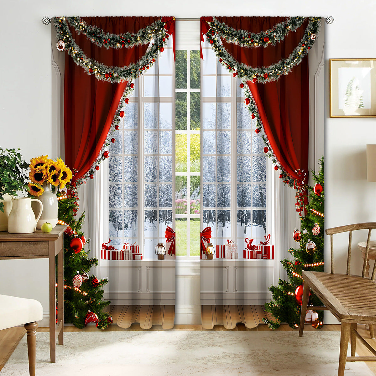 Christmas Curtain 3d Printing Curtain