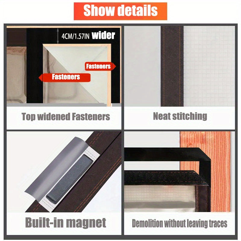 Classic Country-style Eva Polyethylene Air Conditioner Door Curtain, Magnetic Closure, Windproof, Blocks Cold Air, Smoke Barrier, Easy to Install, Suitable for All Seasons, Waterproof, Unlined, Plain
