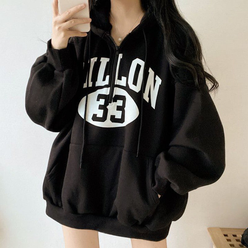 Women's Fleece-Lined Thickened Hooded Sweatshirt