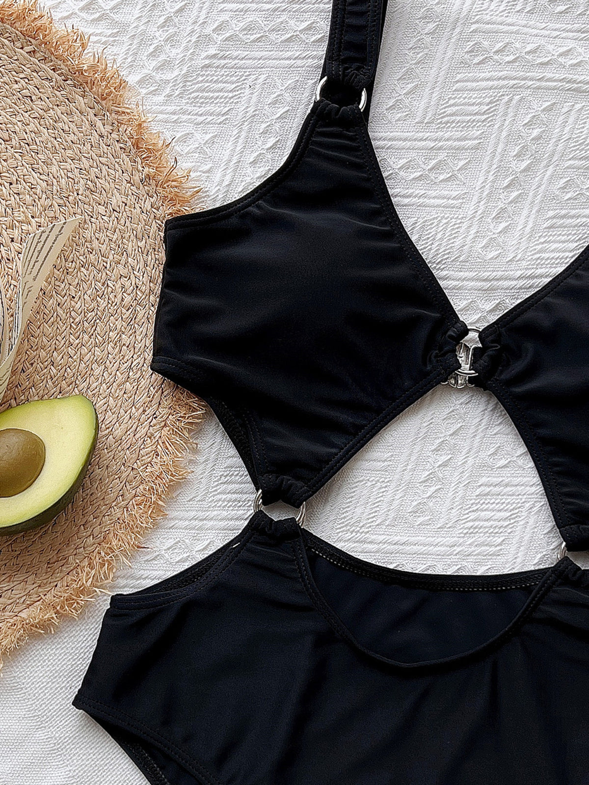 Chic Steel Ring One-Piece Swimsuit for Women