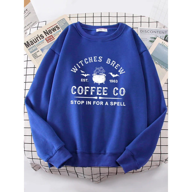 Witches Make Coffee Cute Letter Print Hip Hop Hoodie