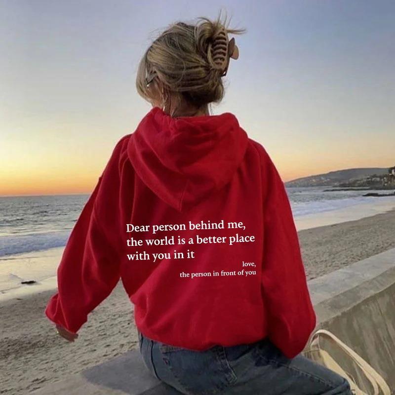 Women's Cozy Brushed Letter Hoodie