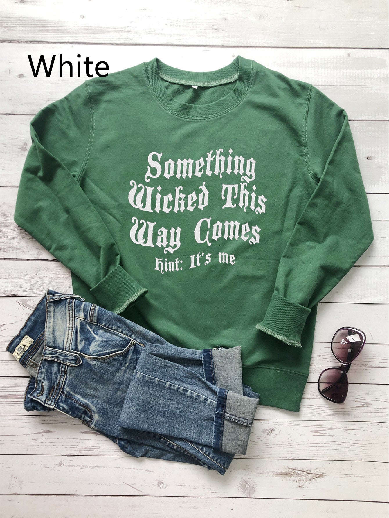 Funny Halloween Letter Print Graphic Sweatshirt