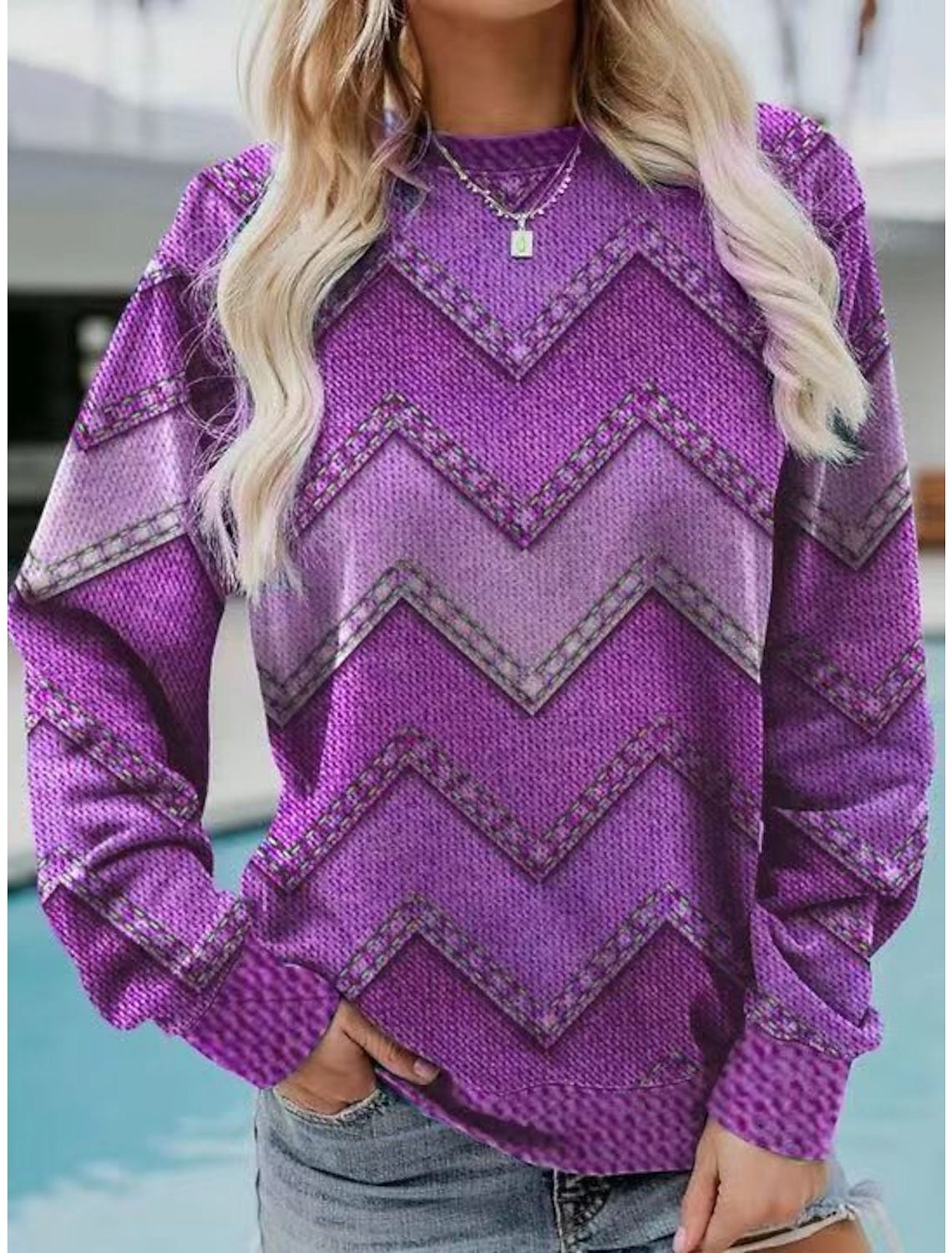 Retro Street Casual Round Neck Long Sleeve Sweater