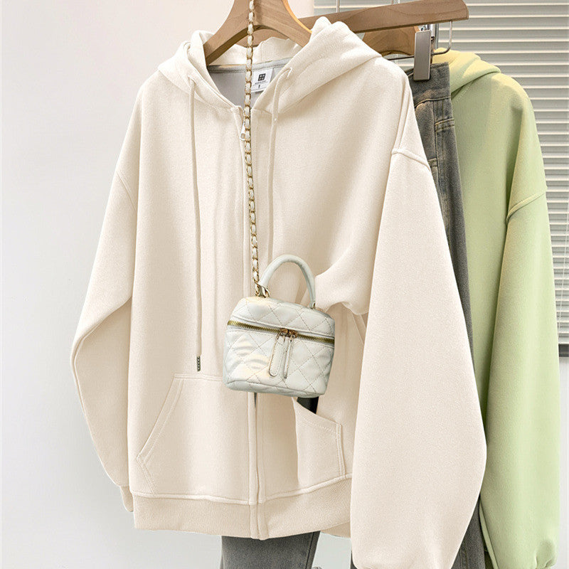 Women's Cozy Cotton Hooded Zip-Up Sweatshirt