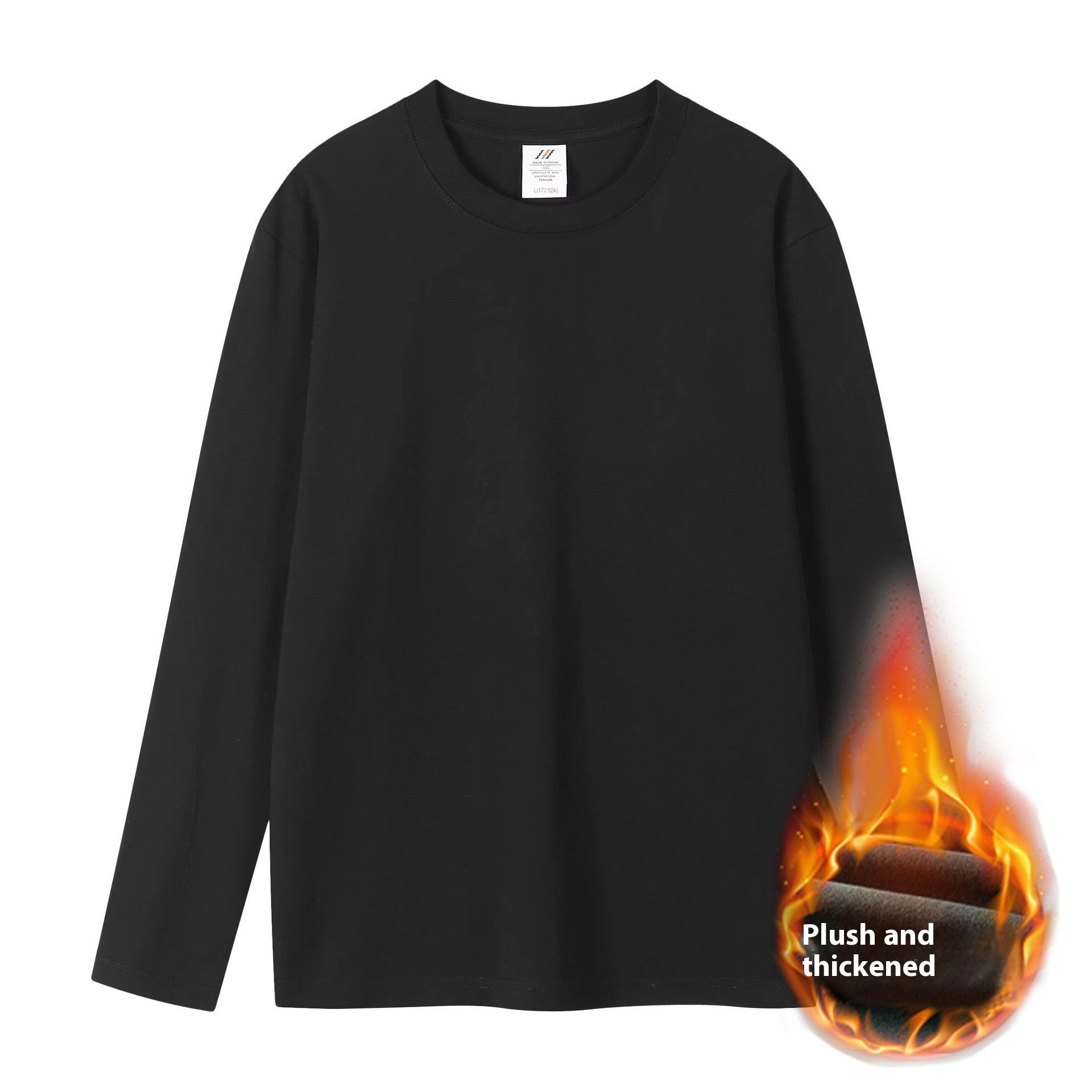Women's Plus Velvet Loose Mid-Length Thermal T-Shirt