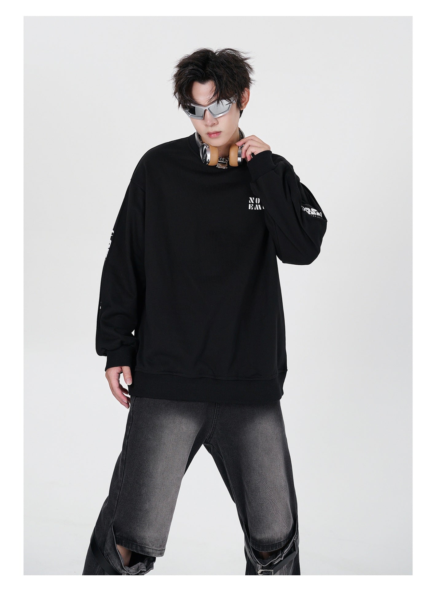 Contrast Letter Print Crew Neck Sweatshirt