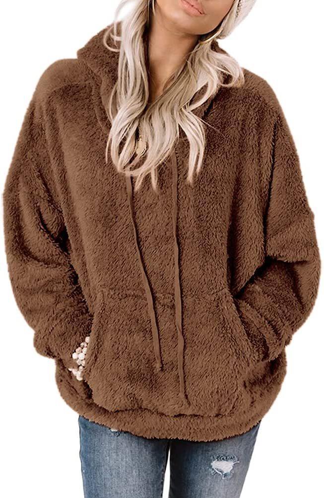 Cozy Solid Color Loose Pocket Sweater Coat