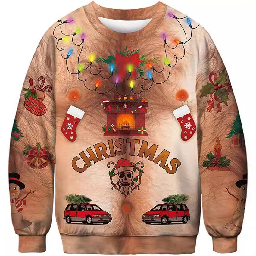Unisex Halloween Digital Print Crewneck Sweater