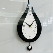 [New Nordic Wall Clock] 2025 New Nordic Modern Simple Wooden Silent Quartz Wall Clock | Living Room Water Drop Clock Bedroom Kitchen Creative Decoration Home Wall Watch Fashion Home Art High end…