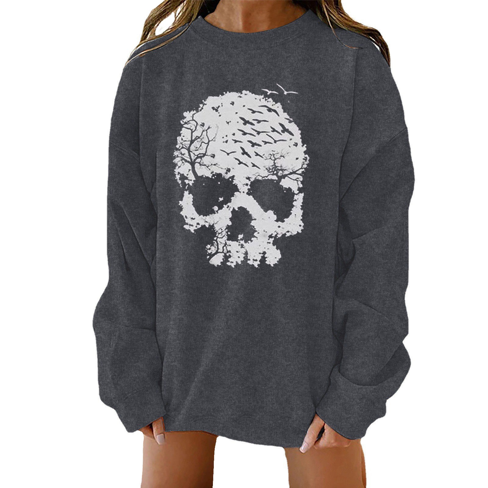 Halloween Graphic Loose Fit Crewneck Sweatshirt