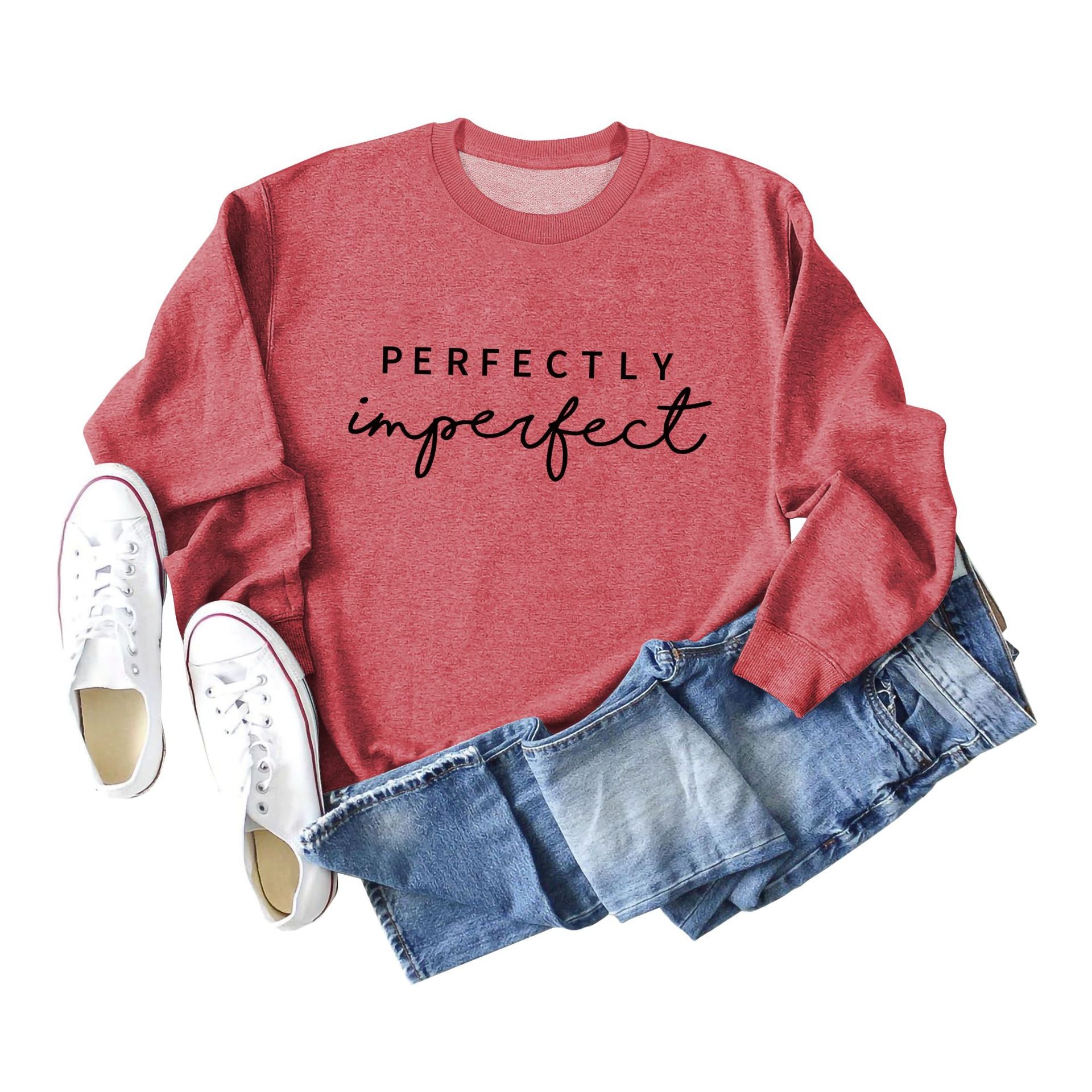 PERFECTLY Imperfect Women's Round Neck Long Sleeve Sweater