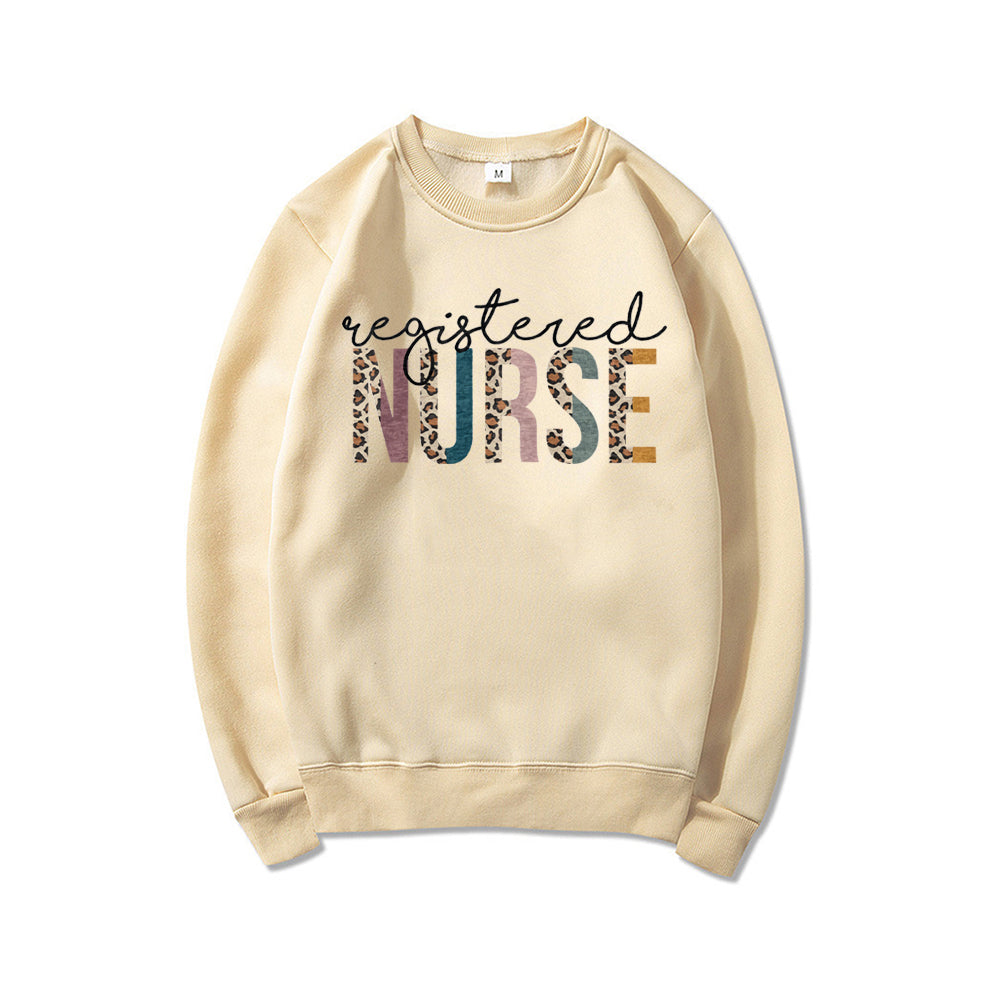 Korean Style Printed Loose Unisex Crewneck Hoodie