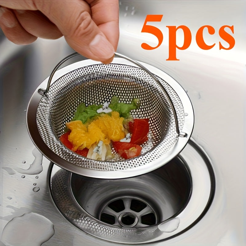 Stainless Steel Sink Strainer with Handle, Pack of 6