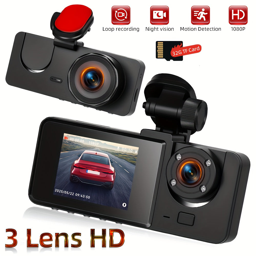 Podofo 1080P Dual Camera, Dash Cam For Cars, Front And Inside, Car Camera With IR Night Vision, Loop Recording, Wide Angle Car DVR Camera With 3.16 Inch IPS Screen, Dual Lens Car Dashboard Video Cam