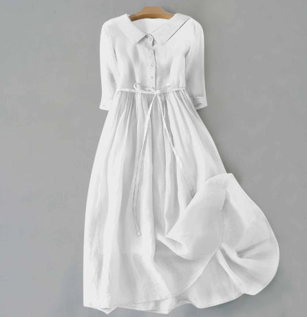 Women's Collared Five-button Dress