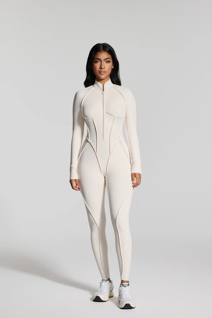 Women's Long Sleeve Zip Slim-Fit Jumpsuit