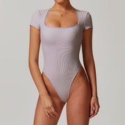 Short Sleeve Yoga Jumpsuit Women's Ballet Dance Sports
