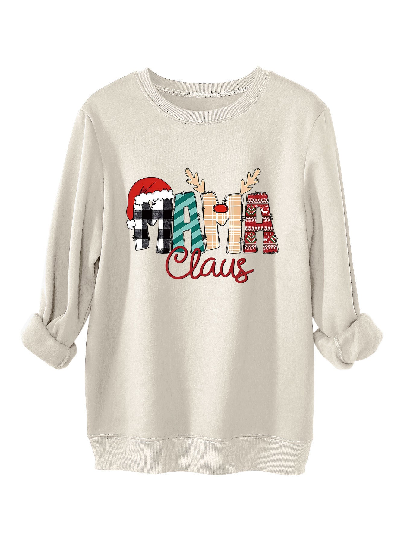 Women's Plus Size Fleece-Lined Loose Pullover Sweater