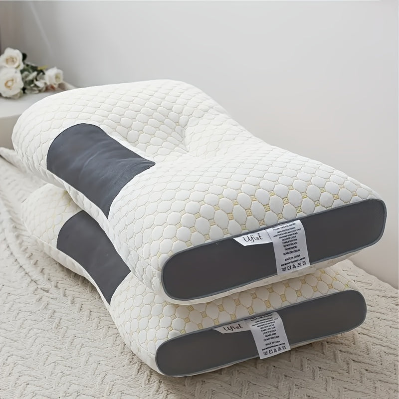 Two Soft Woven Neck Massage Pillows – Adjustable Ergonomic Design with Removable Pillowcase