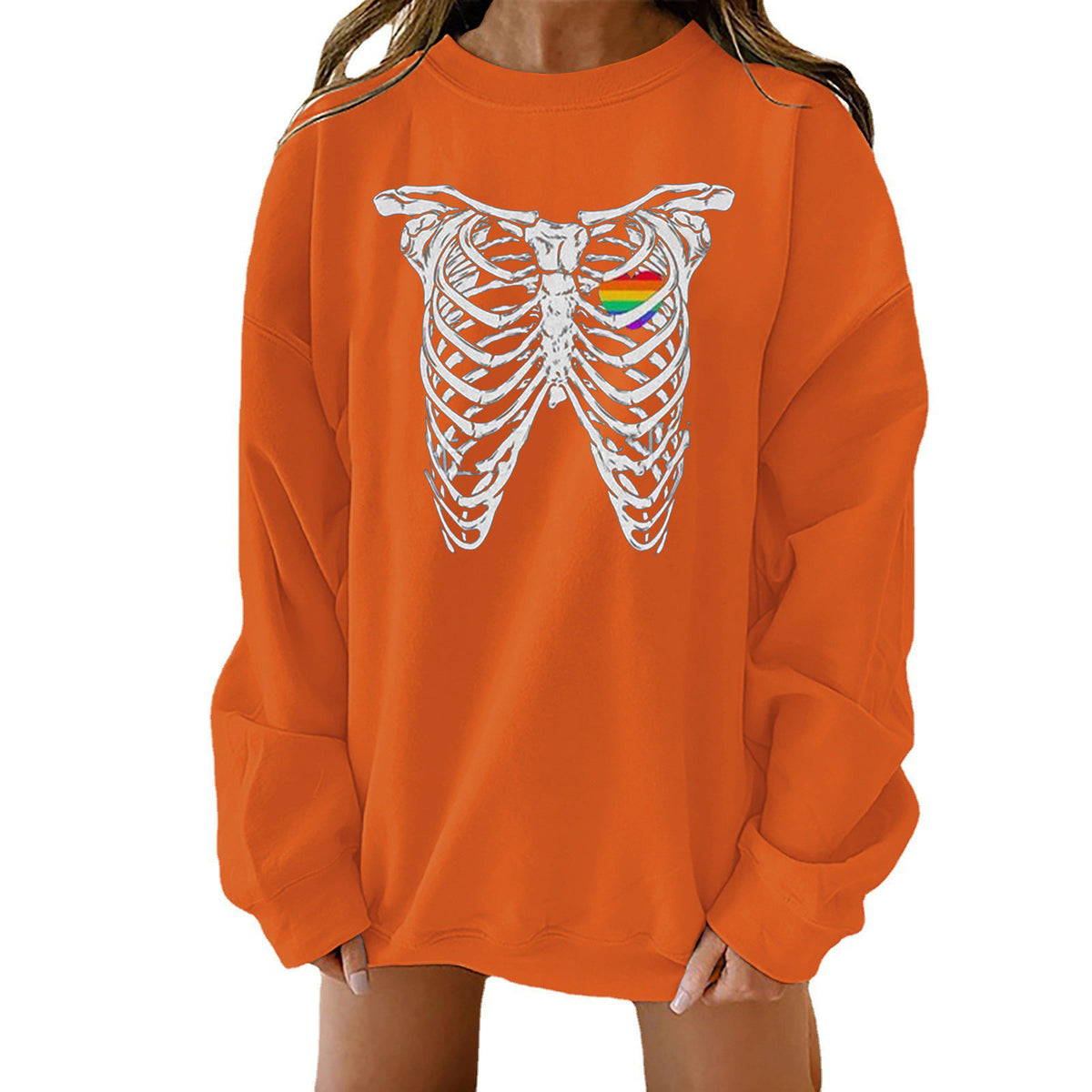 Halloween Graphic Loose Fit Crewneck Sweatshirt