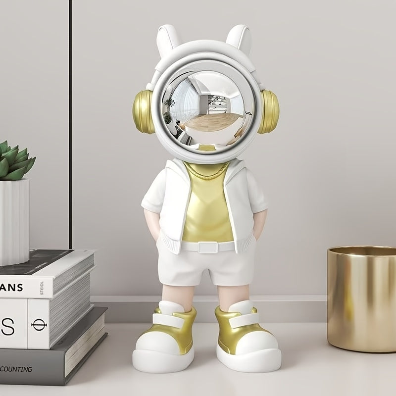 Resin astronaut figurine with vibrant colors for living room decor