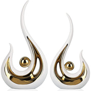 Pair of decorative abstract resin statues