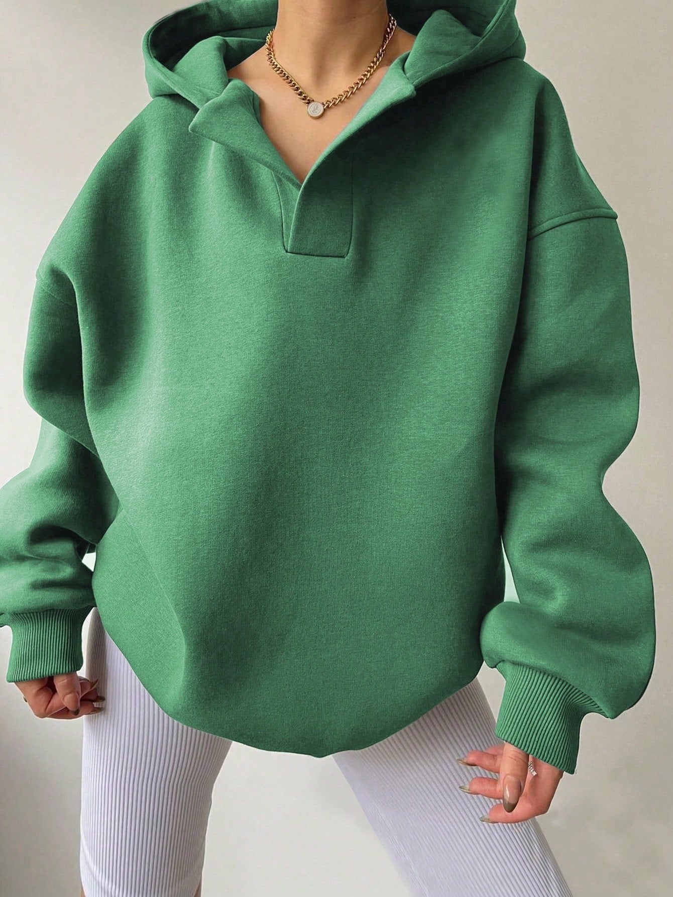 Cozy Solid Color Long Sleeve Loose Fit Hoodie Sweater