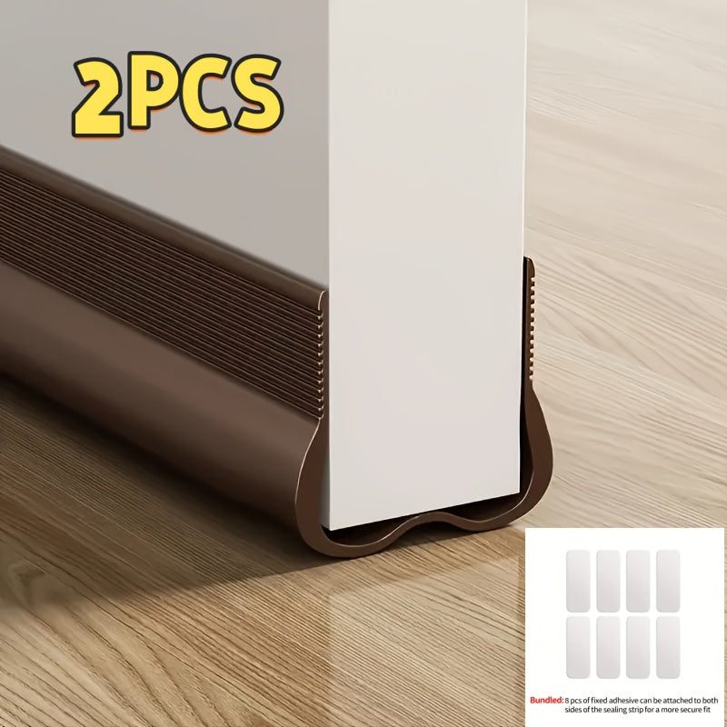 [Door Draft Stopper] 2pcs Door Draft Stopper - Soundproof Windproof Seal for Indoor/Outdoor Doors, Available in Deep Brown/Grey/White/Black - Ideal for Under Door Gap Seals