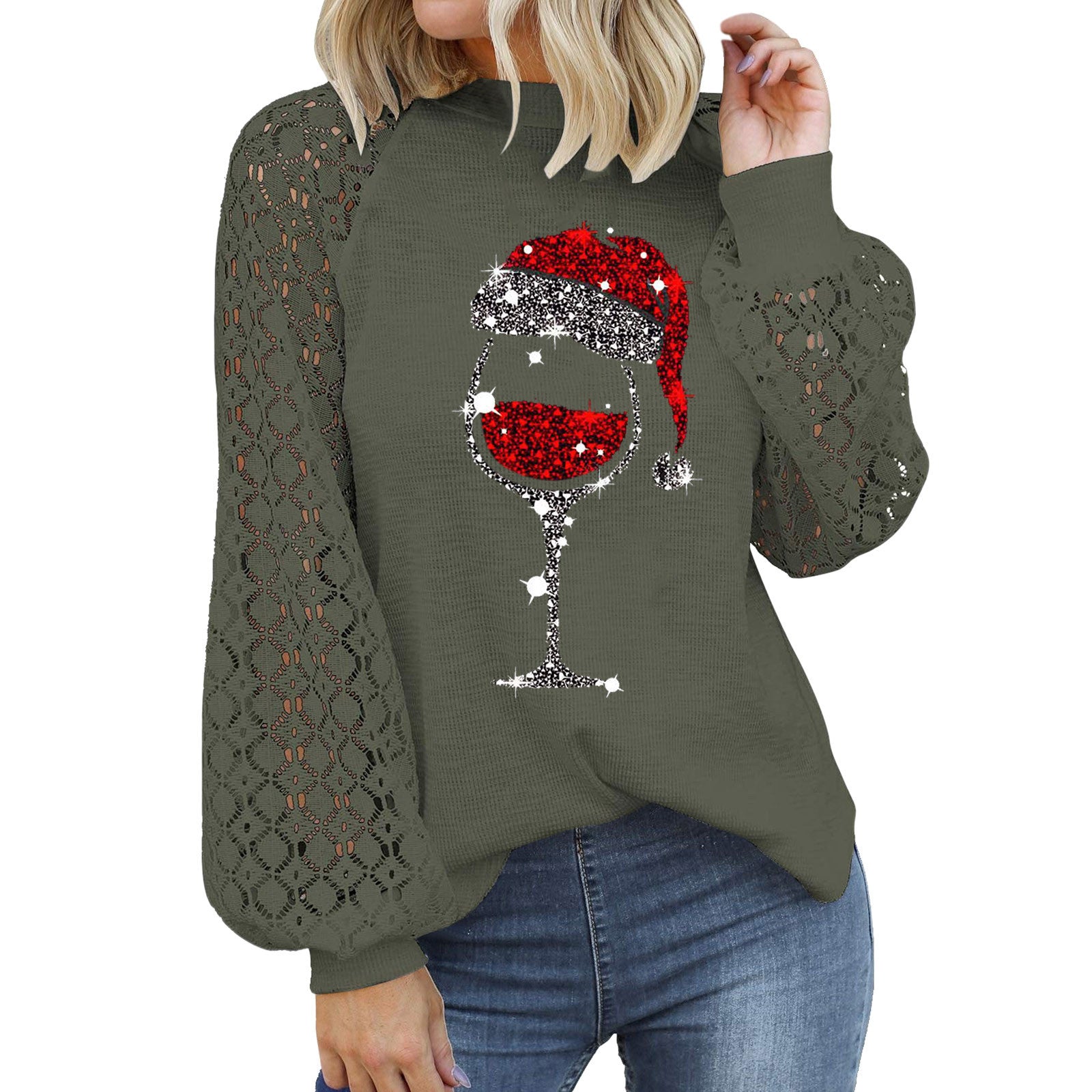 Floral Print Long Sleeve Women's Pullover Sweatshirt