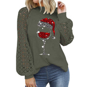 Floral Print Long Sleeve Women's Pullover Sweatshirt