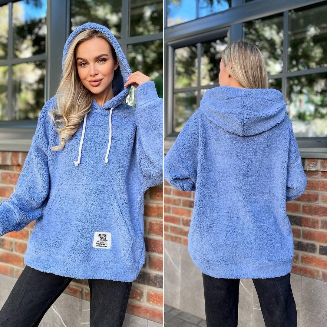 Cozy Flannel Long-Sleeve Pullover Sweatshirt