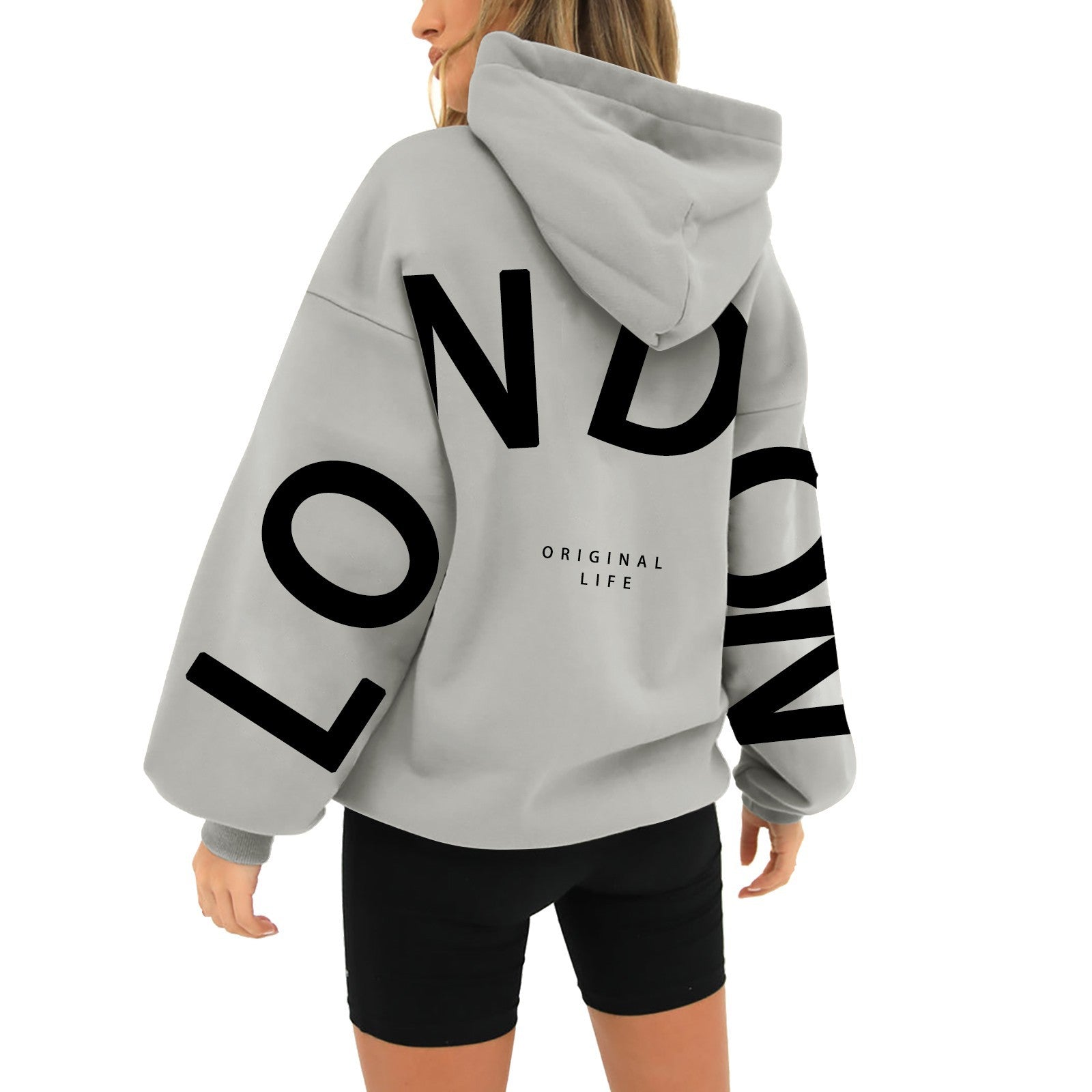 Casual Printed Long Sleeve Pocket Hoodie Sweatshirt