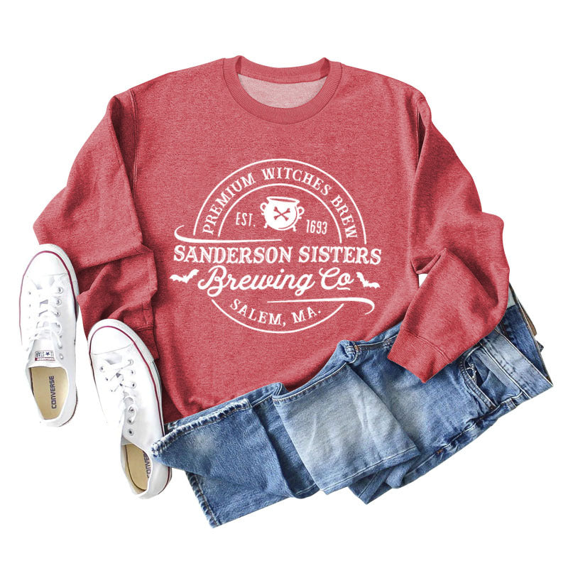 Cozy Alphabet Print Long Sleeve Casual Sweatshirt