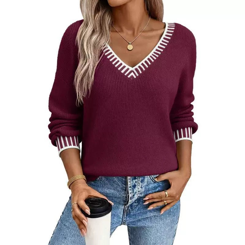 Womens Retro-style Fashionable Pullover Knit Sweater