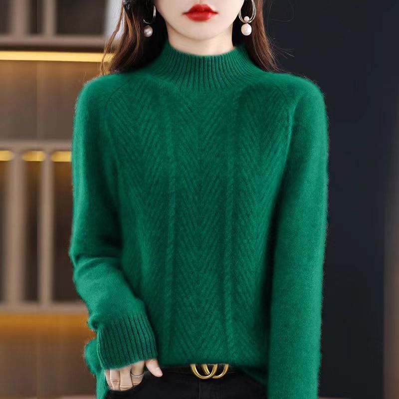 Half Turtleneck Thick Loose Pullover Women's Sweater