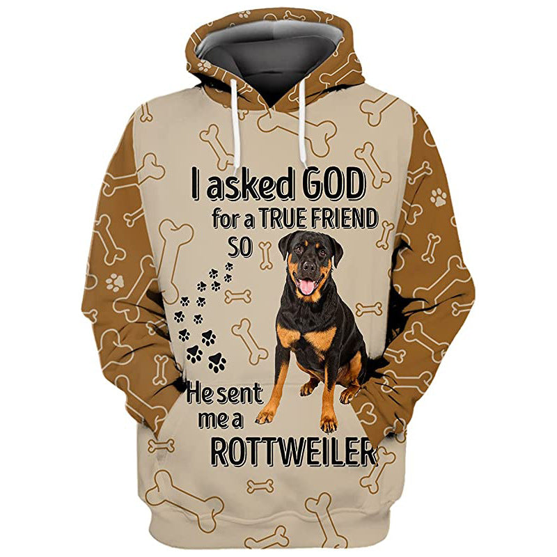 Europe And America Cat Dog And Cow Men's Casual 3d Digital Sweater