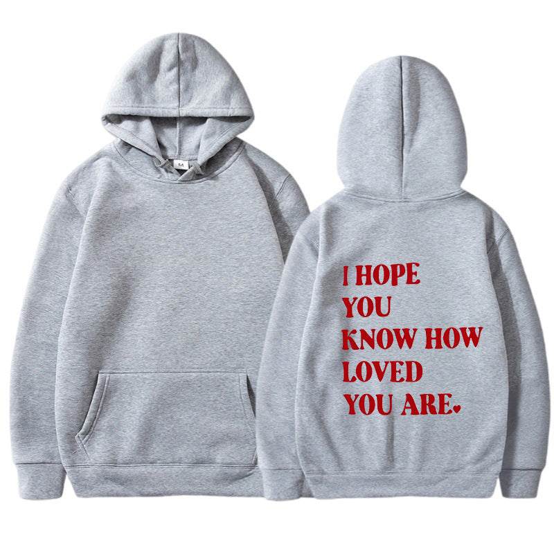 Plus Size Casual Printed Drawstring Hoodie